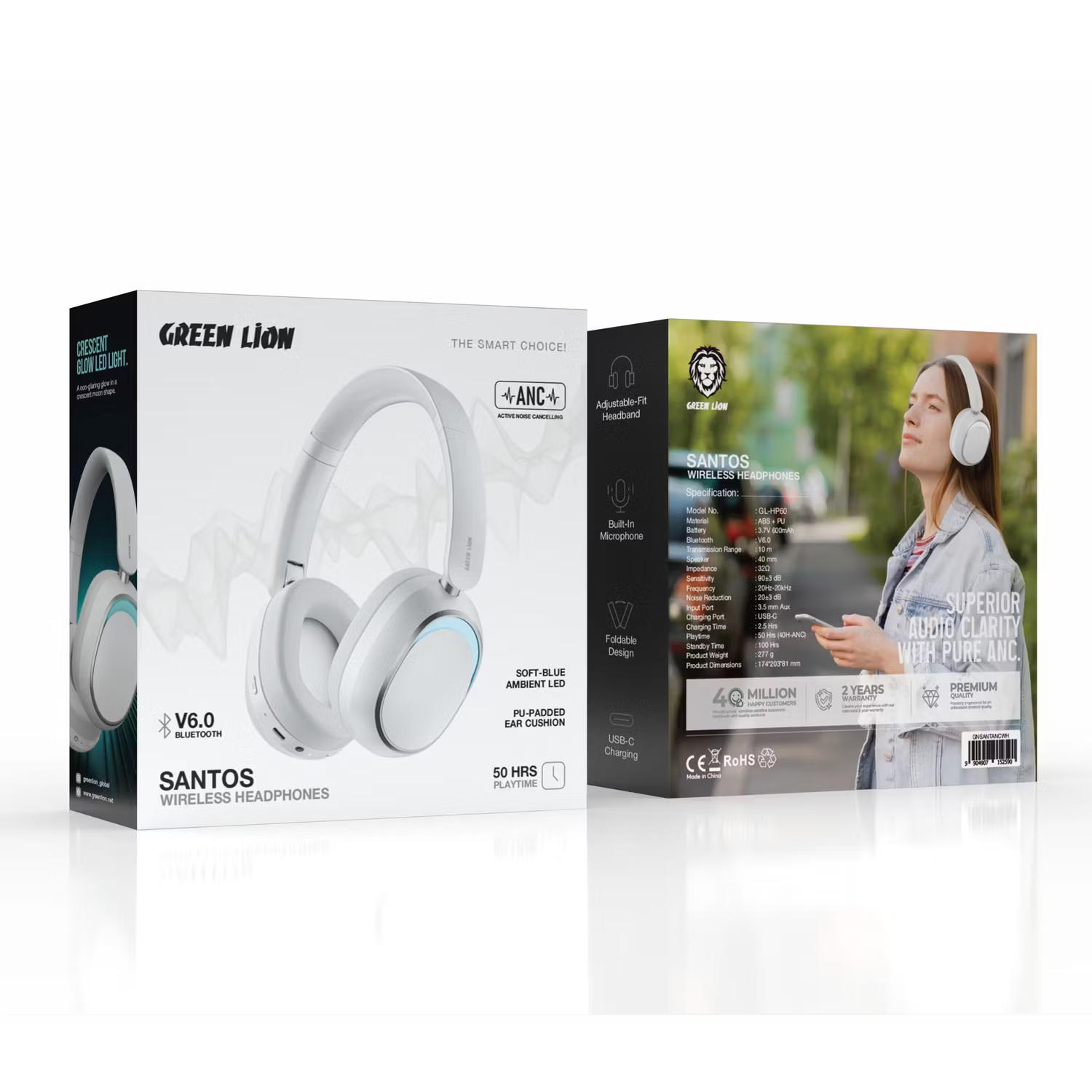 A Photo Of Green Lion Santos Wireless Headphone with ANC