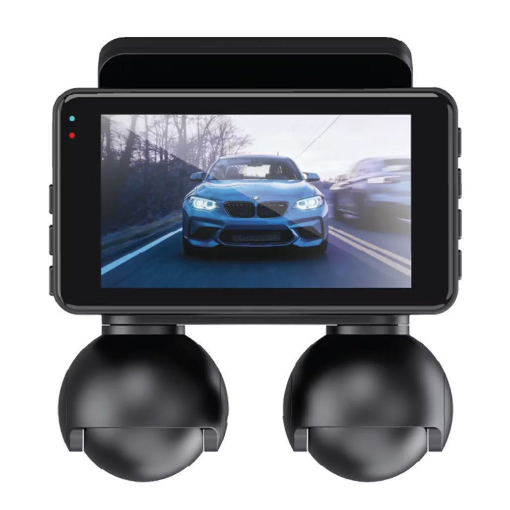 A Photo Of Powerology SENTRA Dash Camera with 4× Camera Lenses & GPS + Touch Screen Display - Black