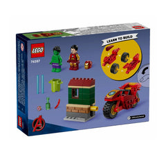 A Photo Of LEGO Marvel Iron Man with Bike and The Hulk 68 Pieces - 76287