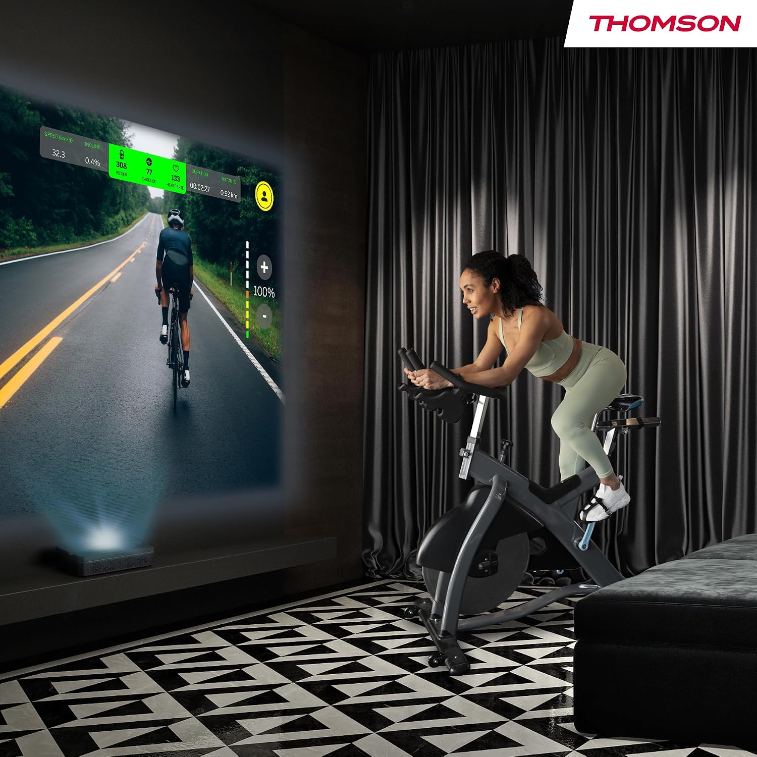 A Photo Of Thomson Sirius PG55B Full HD Smart RGB Laser Projector