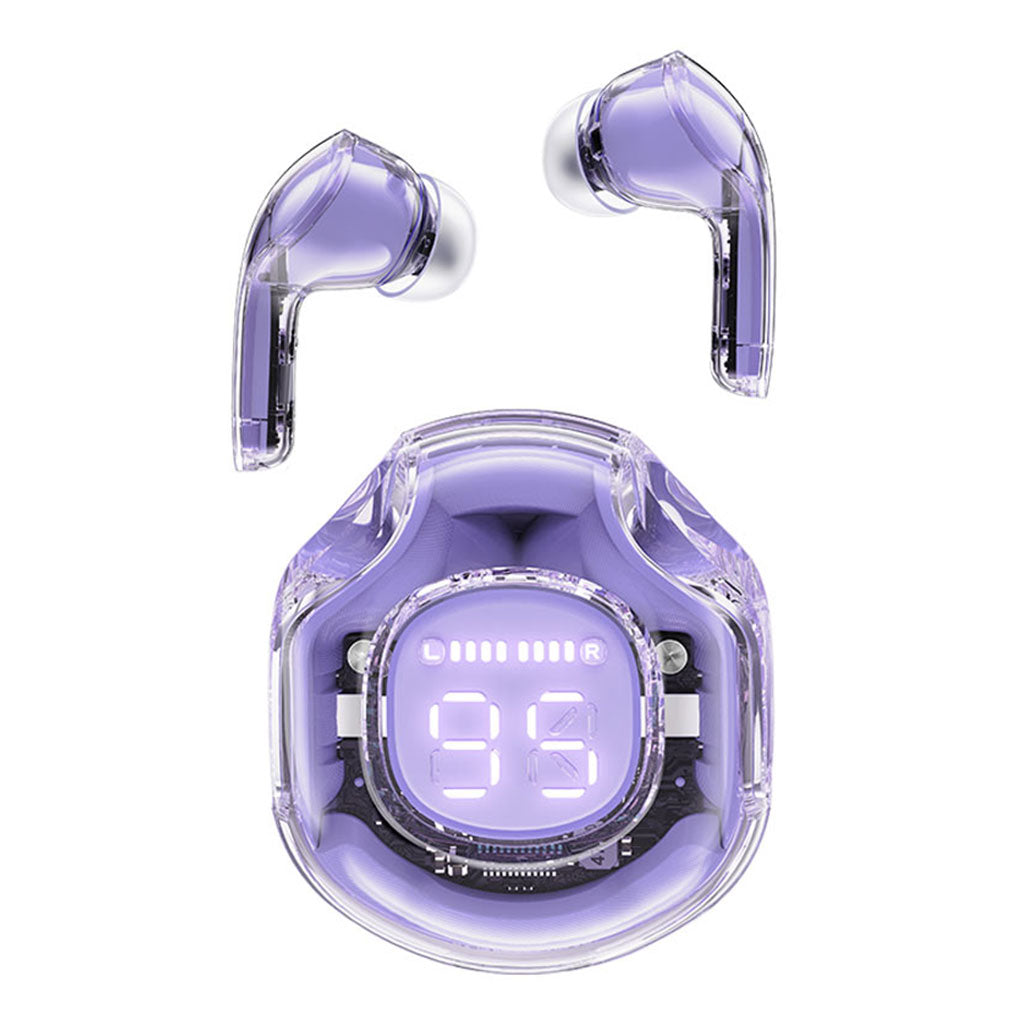 A Photo Of ACEFAST T8 Crystal TWS Earbuds | Transparent Design, 30H Battery, ENC Noise Reduction