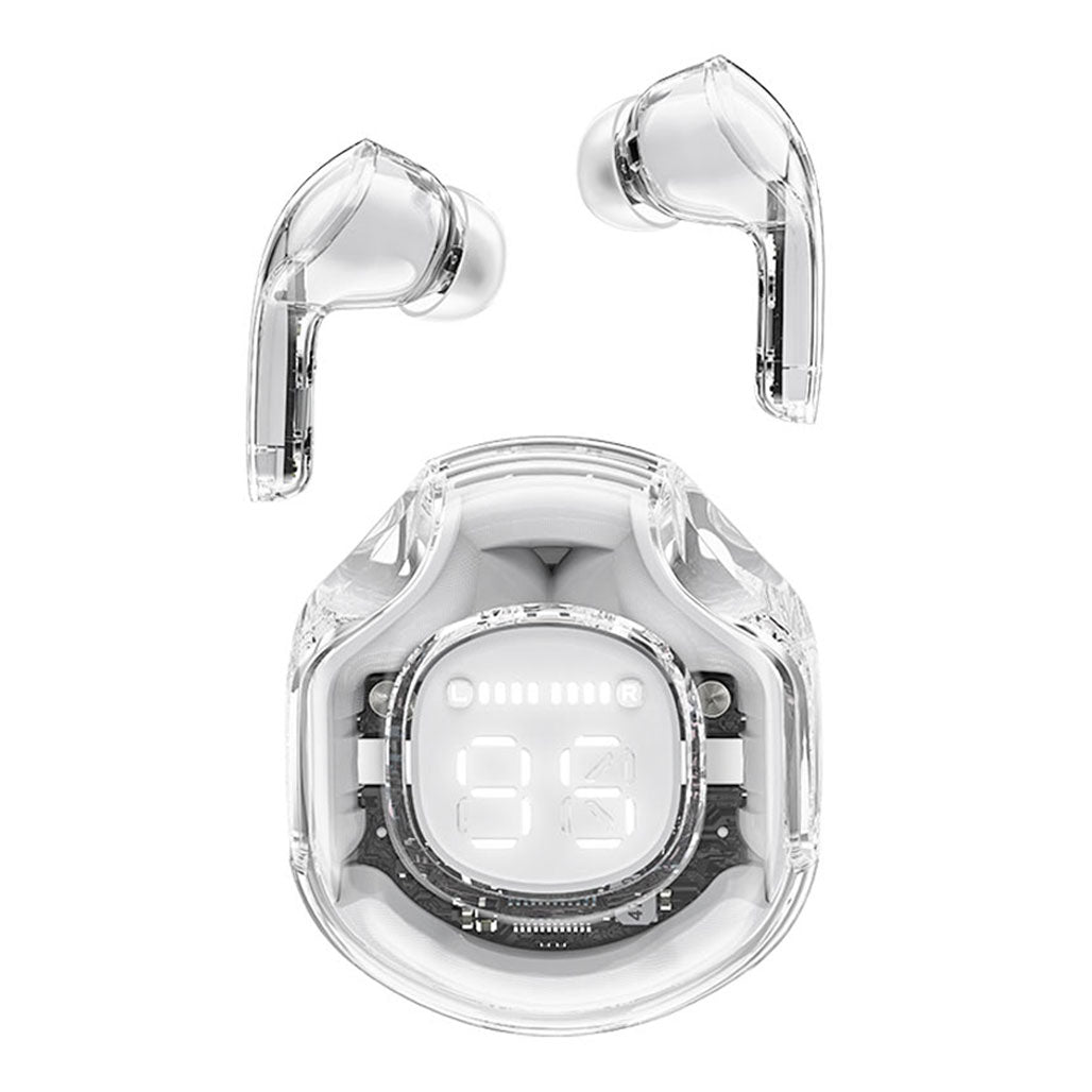 A Photo Of ACEFAST T8 Crystal TWS Earbuds | Transparent Design, 30H Battery, ENC Noise Reduction