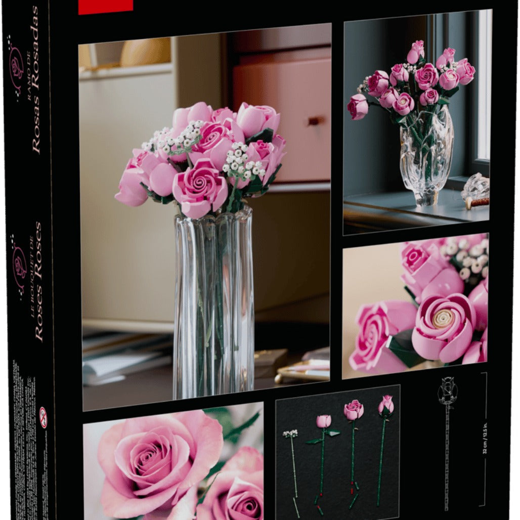 A Photo Of LEGO Bouquet of Pink Roses - 789 Pieces - 10374