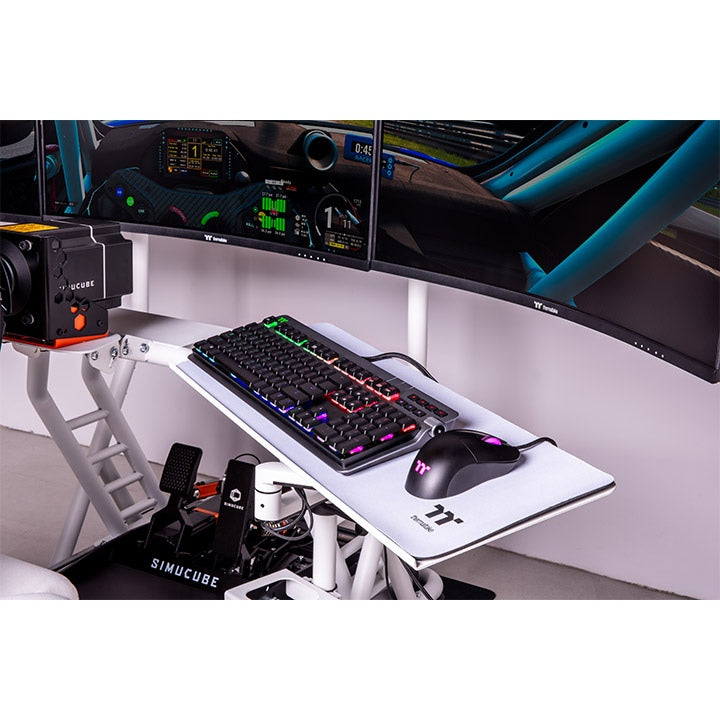 A Photo Of Thermaltake GR300 Racing Simulator Cockpit Bundle - Monitor Mount + Keyboard & Mouse Tray + Sim Rig Floor Mat