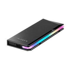 A Photo Of Adata EC700G M.2 PCIe/SATA SSD Enclosure with RGB Lighting - USB 3.2 Gen2, Tool-Free Assembly, Compatible with PCIe & SATA SSDs