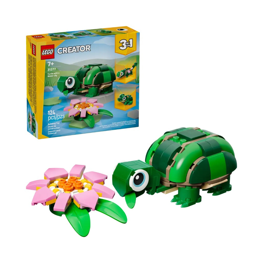 A Photo Of LEGO Creator 3-in-1 Turtle with a Water Lily Flower 124 Pieces - 31377