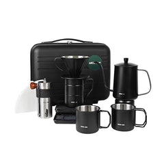 A Photo Of Green Lion Portable V60 Coffee Maker Set Pro - Complete Kit, Black