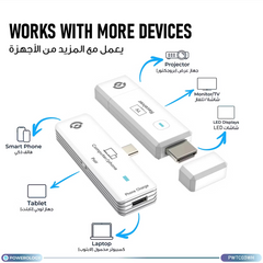 A Photo Of Powerology AIROMA USB-C to HDMI Wireless Adapter, Full HD 1080P, 50m Range - White