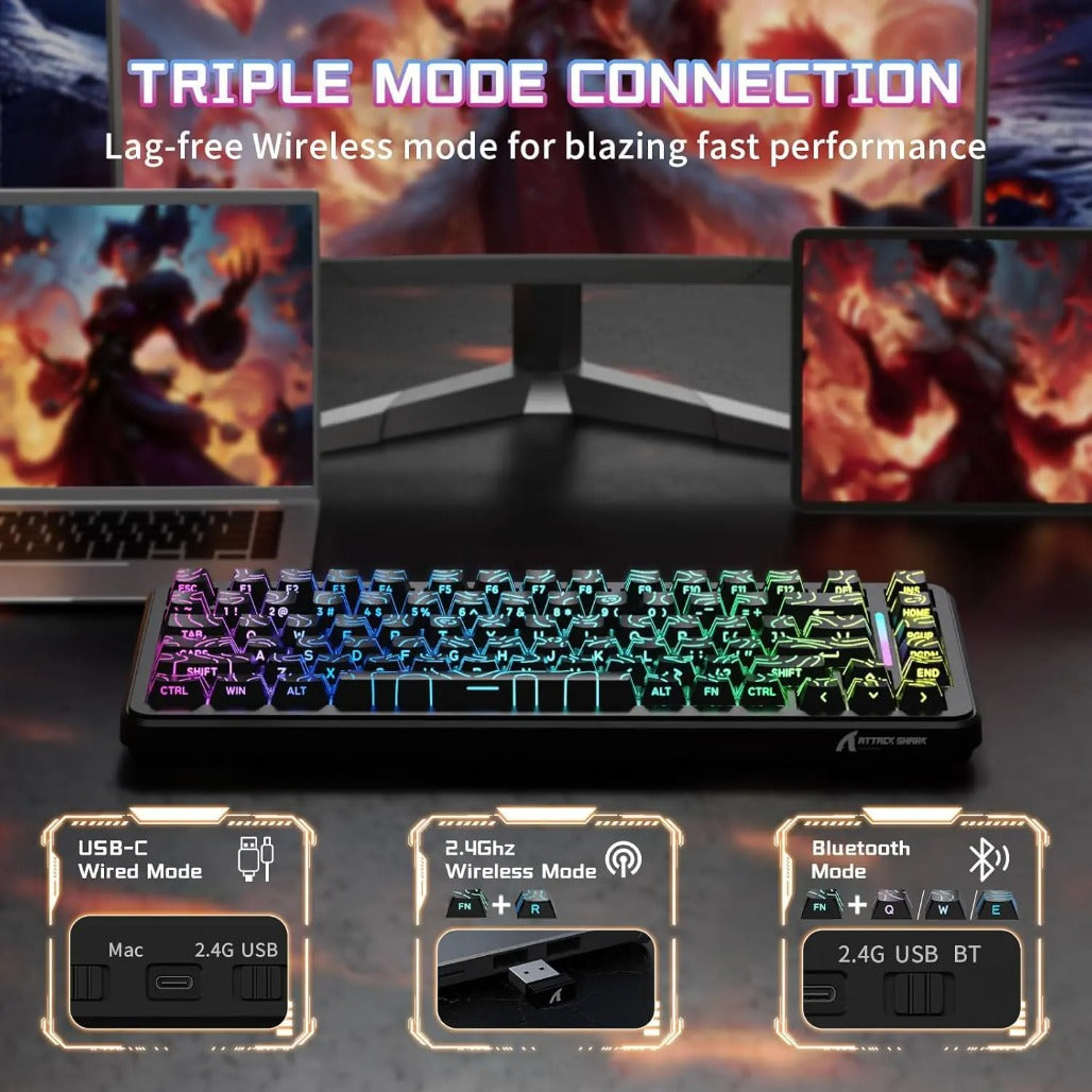 A Photo Of Attack Shark X82 Pro HE Wireless Gaming Keyboard