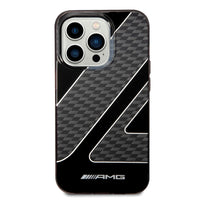 AMG Transparent Double Layer Case With Checkered Flag Pattern For iPhone 14 Pro Max