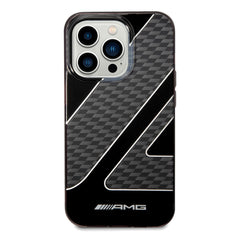 A Photo Of AMG Transparent Double Layer Case With Checkered Flag Pattern For iPhone 14 Pro