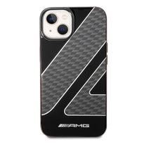 AMG Transparent Double Layer Case With Checkered Flag Pattern For iPhone 14 Plus