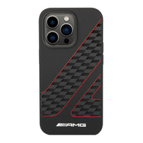 AMG Liquid Silicone Case With Checkered Flag Pattern For iPhone 14 Pro Max