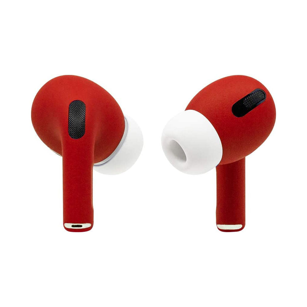A Photo Of Apple AirPods Pro 2 Ferrari Red Full Paint by Switch | Customizable, Active Noise Cancellation, Personalized Spatial Audio
