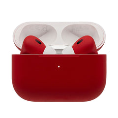 A Photo Of Apple AirPods Pro 2 Ferrari Red Full Paint by Switch | Customizable, Active Noise Cancellation, Personalized Spatial Audio