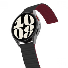 A Photo Of Araree Silicone Link Galaxy Watch Strap 20mm - Black/Wine Red