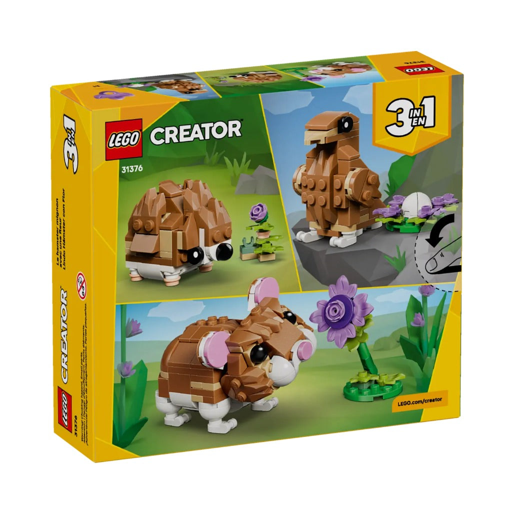 A Photo Of LEGO Creator 3-in-1 Cute Hamster with a Flower 166 Pieces - 31376