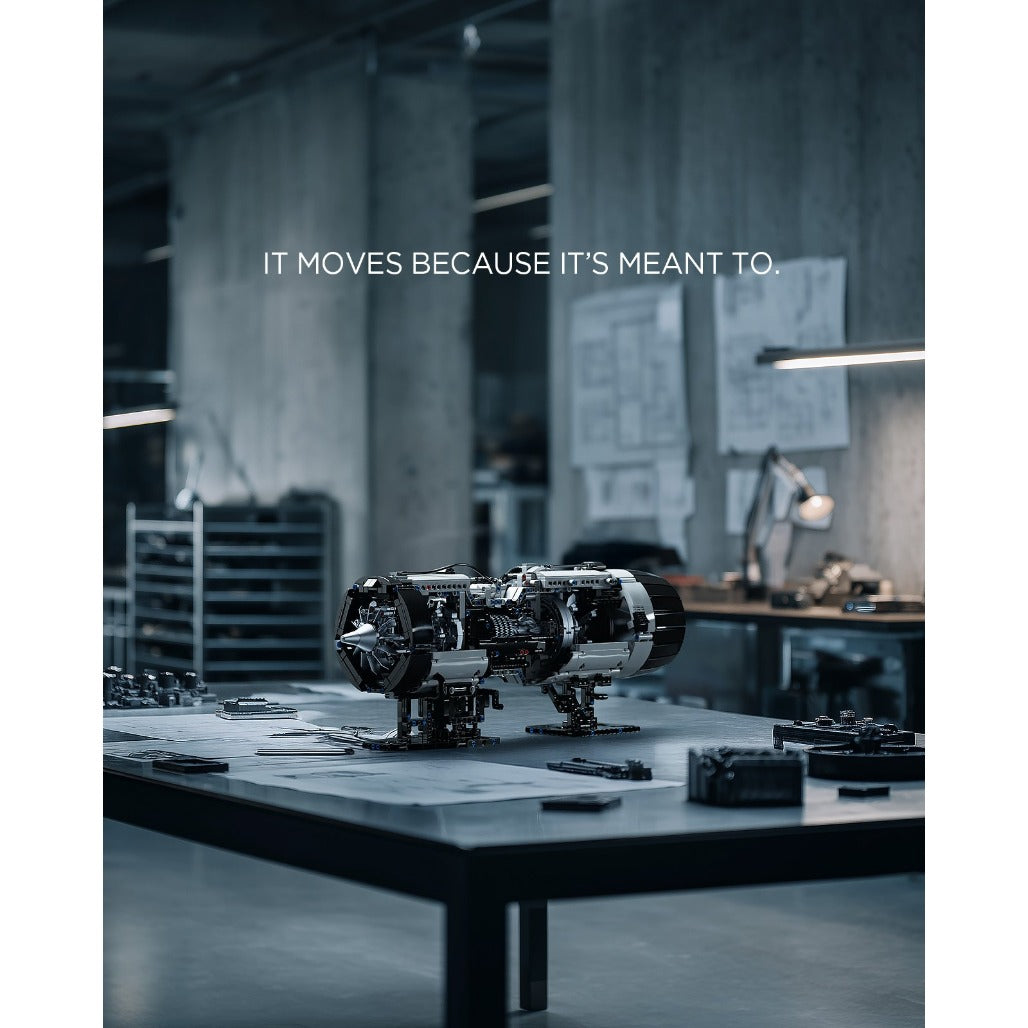 A Photo Of Nifeliz Turbofan Engine Building Set - 2216 Pieces - NF10317