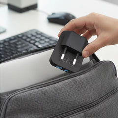 A Photo Of Powerology Charger CRAB PWCUQC066BK - Foldable EU GaN, Black