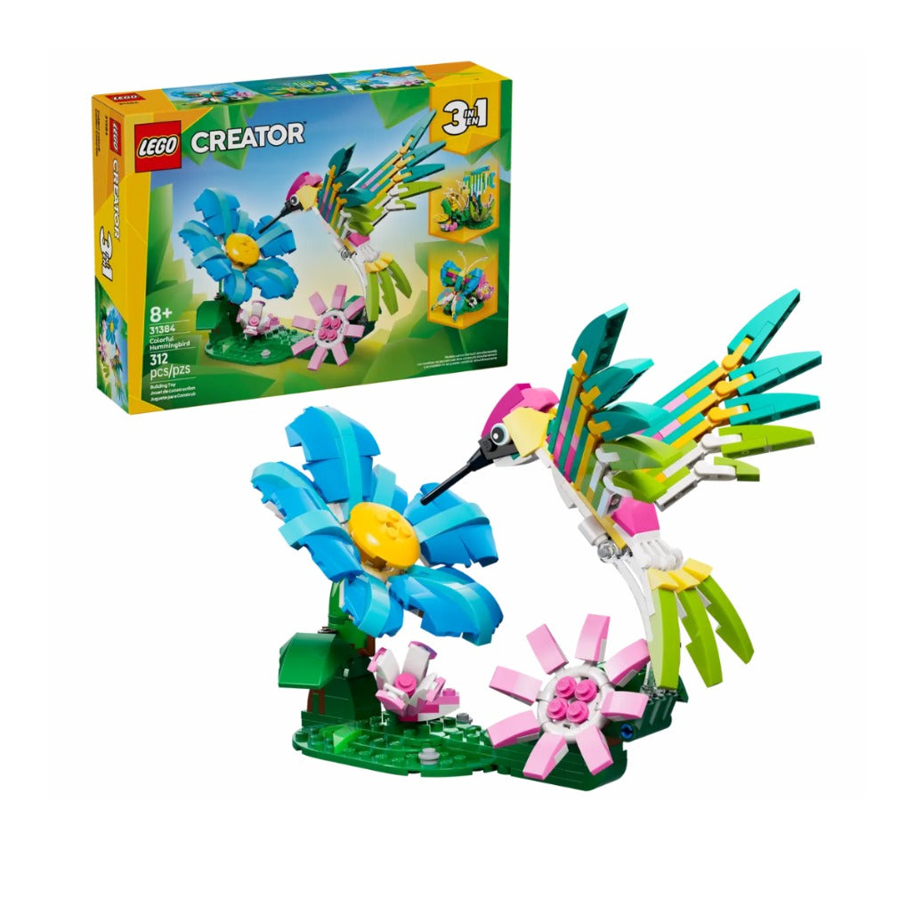 A Photo Of LEGO Creator 3-in-1 Wild Animals: Colorful Hummingbird 312 Pieces - 31384