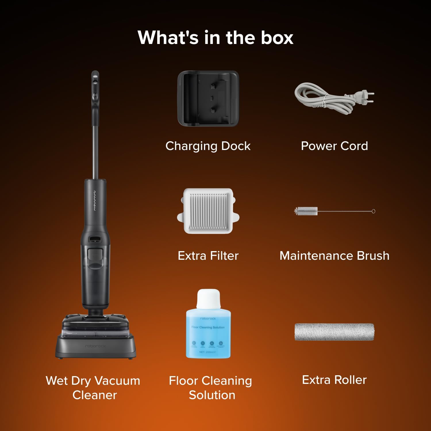 A Photo Of Roborock F25 Steam Series Wet Dry Vacuum Mop, 356°F Cordless Steam Cleaner