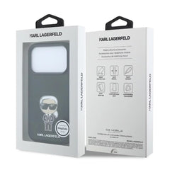 A Photo Of Karl Lagerfeld MagSafe iPhone 18 Pro Black Smooth PU Ikonik Sketch Hard Cover