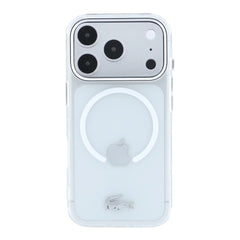 A Photo Of Lacoste iPhone 18 Pro Max MagSafe Case IML White Matte Frosted Finish Hard Cover, Scratch Resistant