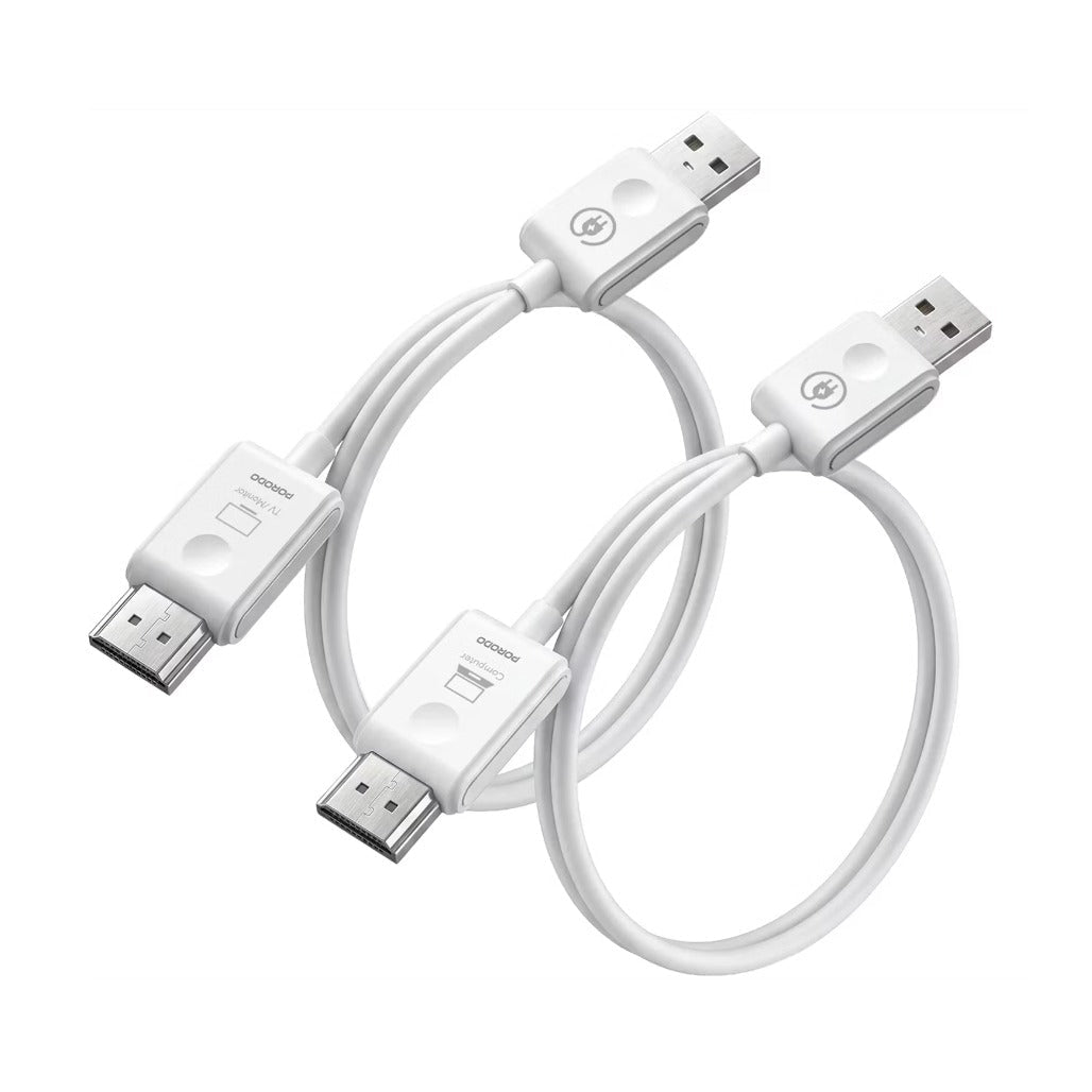 A Photo Of Porodo SKYPORT Wireless HDMI Transmitter & Receiver, Full HD 1080p Support, H.265 Compression - White