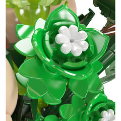 A Photo Of Mould King White Rose Flower Bouquet Building Toy Set - 981 Pieces - 24109