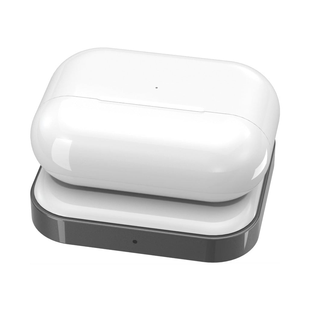 A Photo Of Porodo Wireless Charger PD-WA2N1C-GY - Dual-Dock for Apple Watch & AirPods, Gray