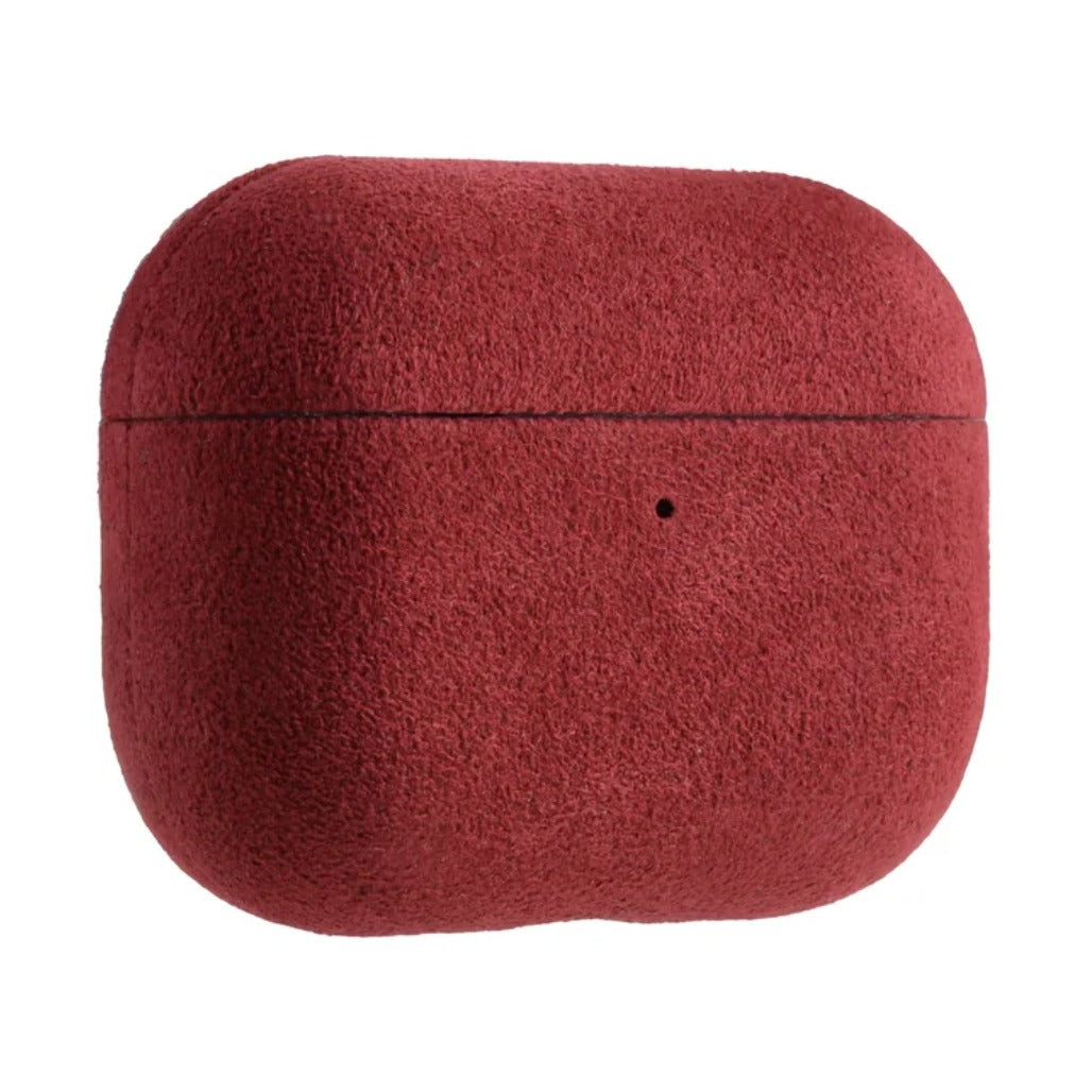 A Photo Of A-Case Kadife Alcantara Leather Case for AirPods Pro 3 - Maroon