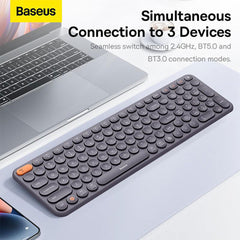 A Photo Of Baseus K01B Wireless Tri-Mode Keyboard - Ergonomic, Multi-Device Connectivity with Numeric Keypad
