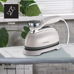 A Photo Of Porodo Lifestyle Retro Thermometer Steam & Heat Iron PDLFST116WH - White