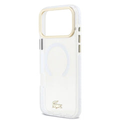 A Photo Of Lacoste Magsafe IML Shockproof Hard Case With Glossy Finish & Gold Logo For iPhone 18 Pro/18 Pro Max