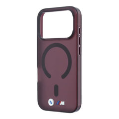 A Photo Of BMW MagSafe iPhone 18 Pro Max Red IML Frosted Hard Cover with Metal Logos