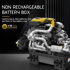 A Photo Of Mould King Motorized PAG Turbocharged V8 Engine Building Toy Set - 761 Pieces - 10207