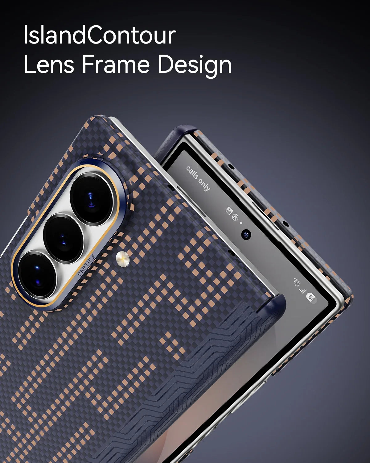 A Photo Of Raptic Aramid Skin Pro Slim Magnetic Case for Galaxy Z Fold8/Z Fold8 Ultra - Grid Wisdom