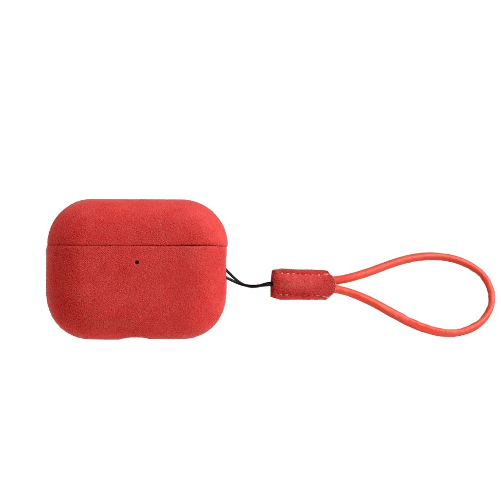 A Photo Of A-Case Kadife Alcantara Leather Case for AirPods Pro 3 - Maroon