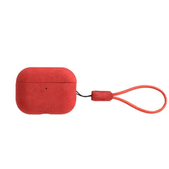 A Photo Of A-Case Kadife Alcantara Leather Case for AirPods Pro 3 - Maroon