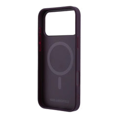 A Photo Of Karl Lagerfeld iPhone 18 Pro Max MagSafe Burgundy Smooth PU Karl & Choupette Bodies Sketch Hard Cover