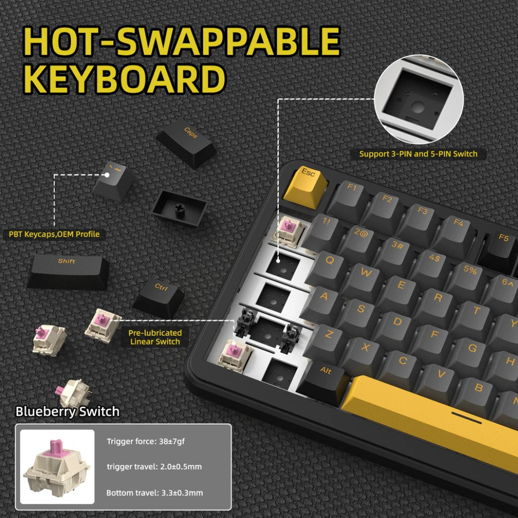 A Photo Of Attack Shark X85 Pro - 75% Wireless Mechanical Gaming Keyboard