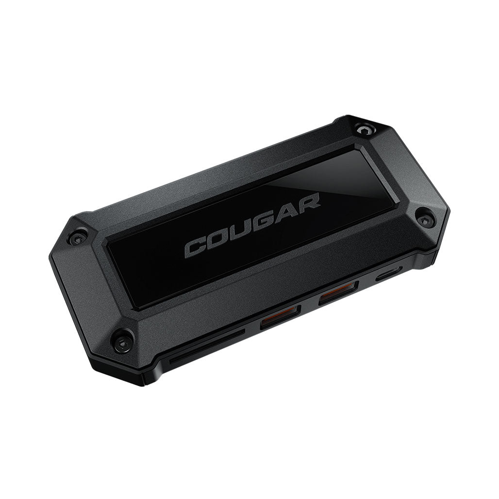 A Photo Of Cougar DH07 Slim - 7-Port Docking Hub – Portable 4K Dual Monitor Support with USB-C Power Delivery