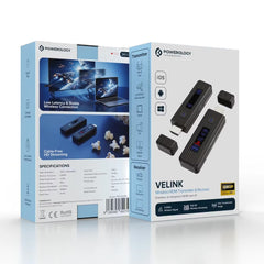 A Photo Of Powerology VELINK Wireless HDMI Transmitter & Receiver, Full HD 1080P, 50m Range, 5.8GHz Signal - Black