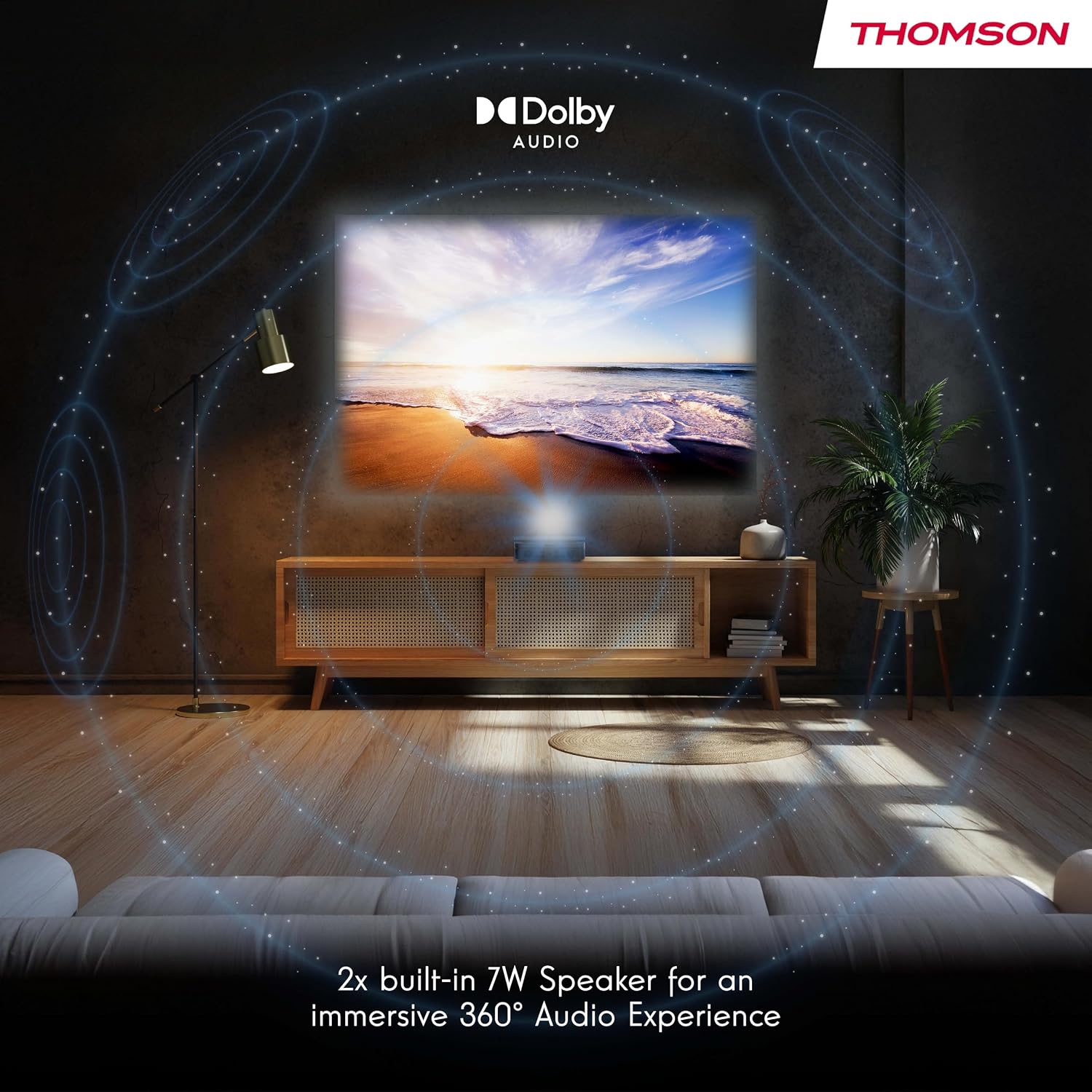 A Photo Of Thomson Sirius PG55B Full HD Smart RGB Laser Projector