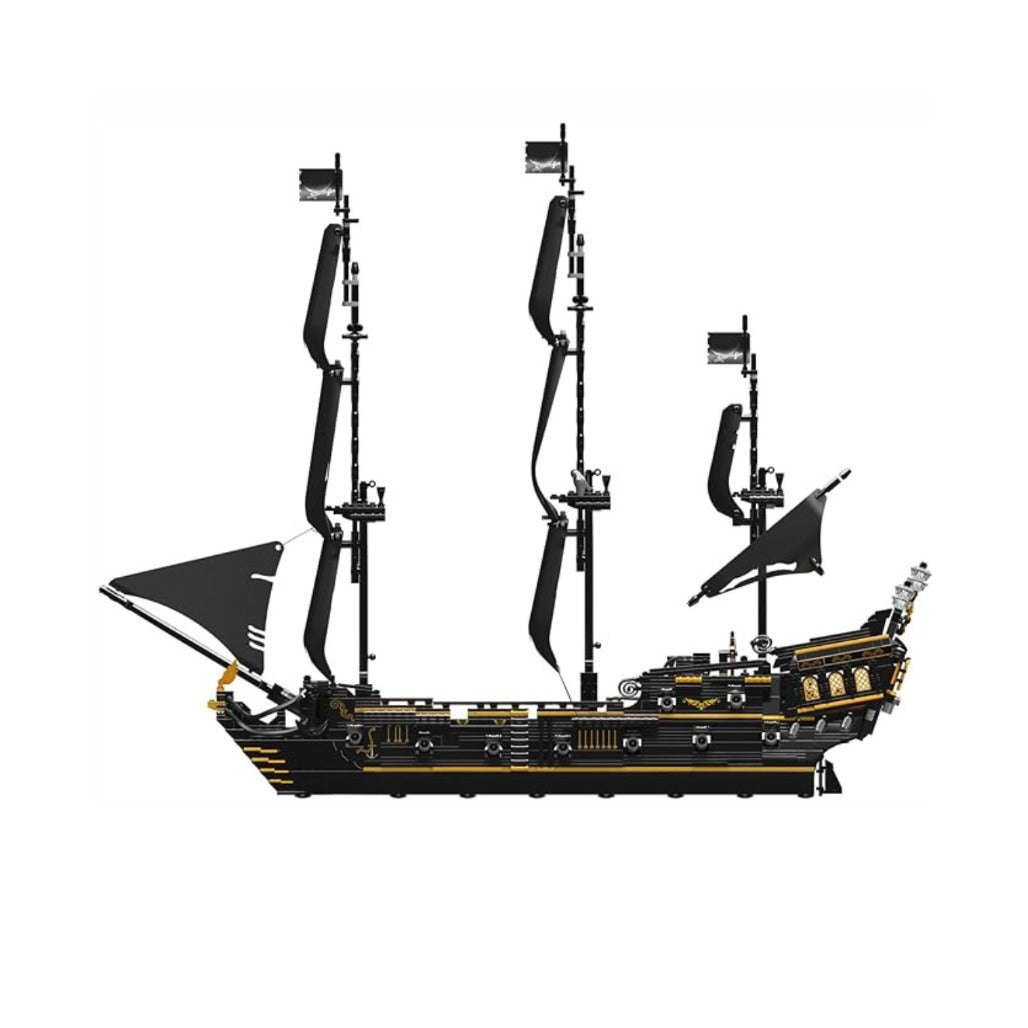 A Photo Of Mould King Black Pirates Ship Model Building Toy Set - 3180 Pieces - 13199