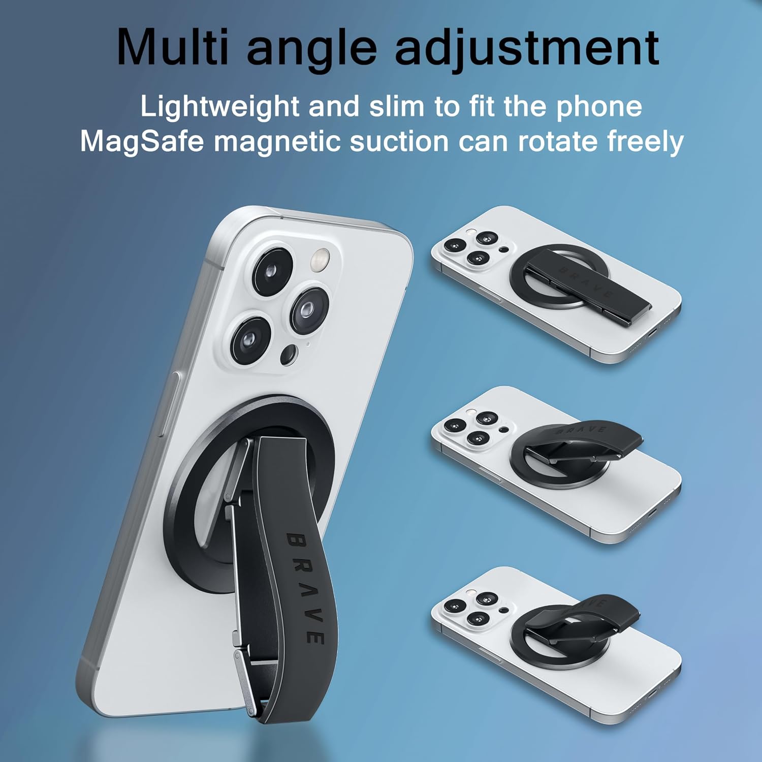 A Photo Of Brave MagGrip 3-in-1 Magnetic Phone Grip & Kickstand - Universal Mount for iPhone 17 & 18 Pro Max