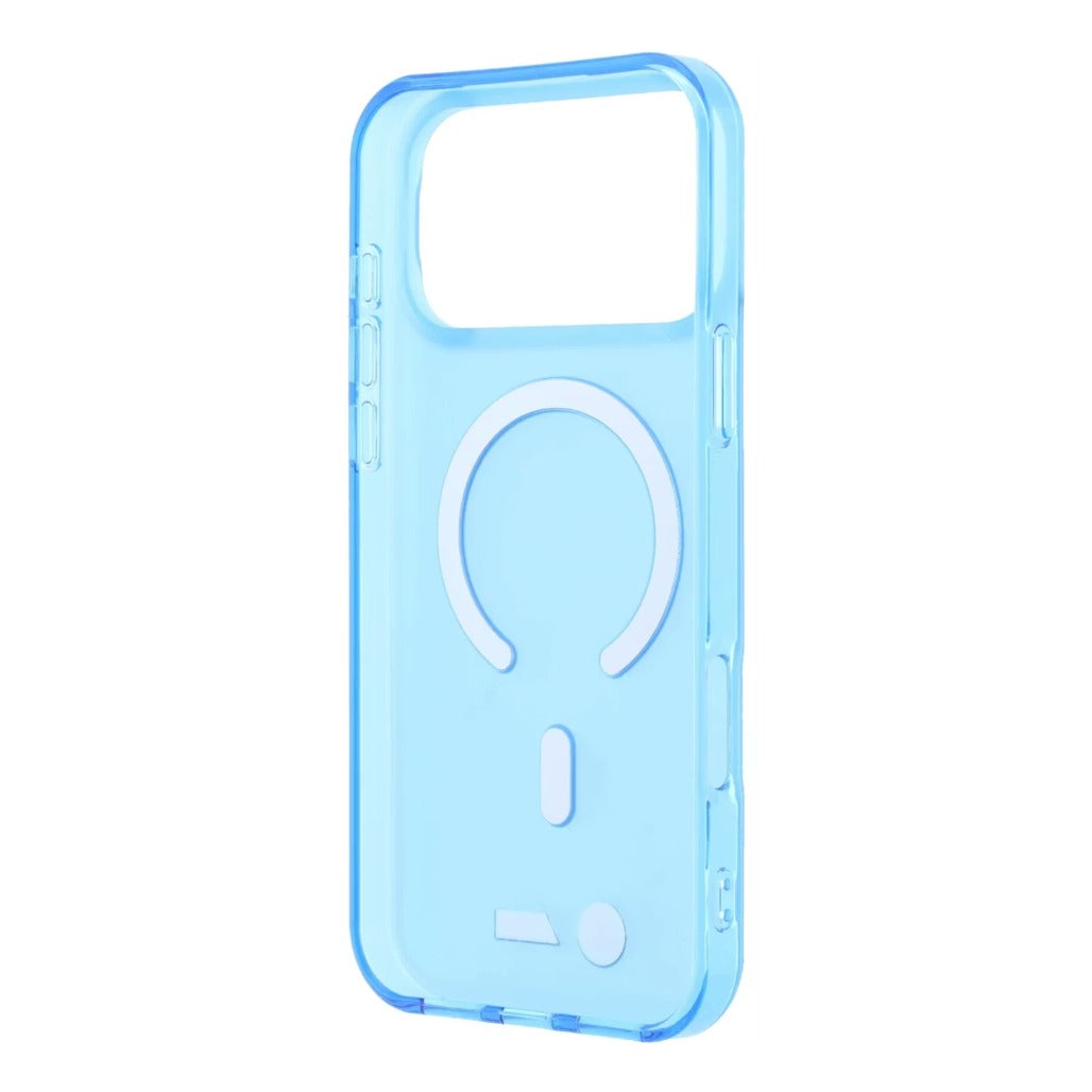 A Photo Of BMW MagSafe iPhone 18 Pro Max Blue IML Frosted Hard Cover with Metal Logos