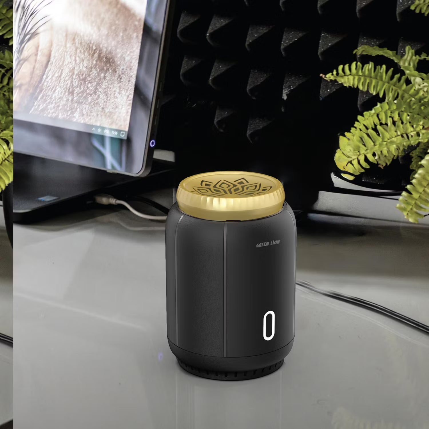 A Photo Of Green Lion Ember Bakhour Burner