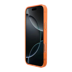 A Photo Of BMW MagSafe iPhone 18 Pro Max Orange IML Frosted Hard Cover with Metal Logos