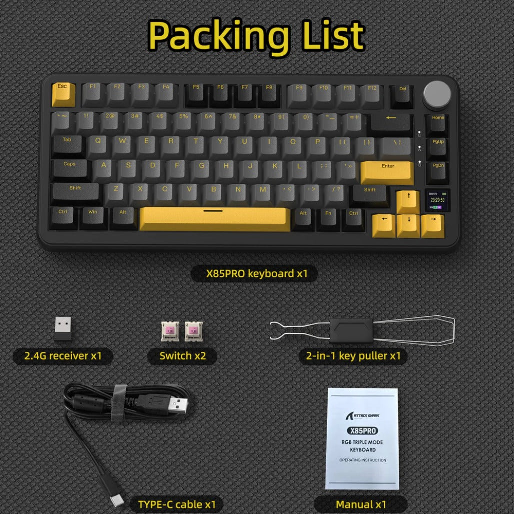 A Photo Of Attack Shark X85 Pro - 75% Wireless Mechanical Gaming Keyboard